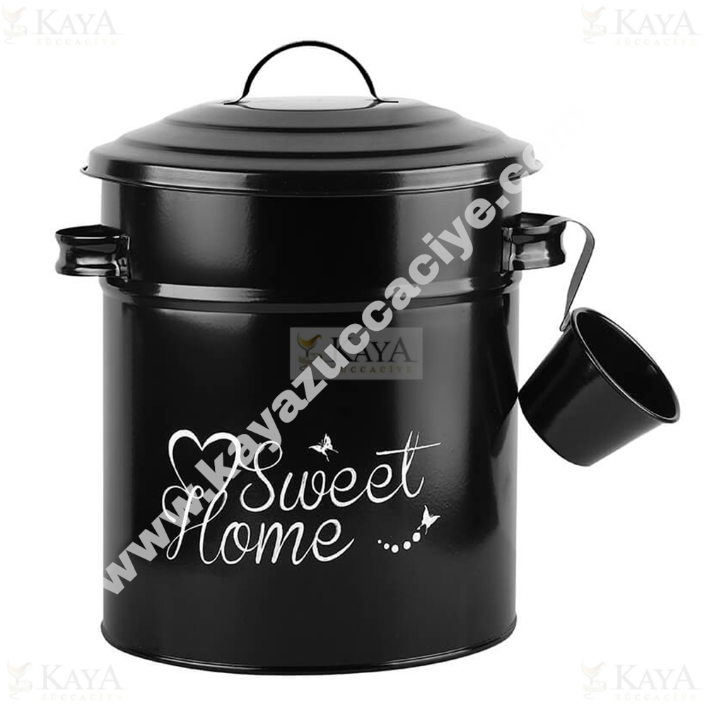 NİL METAL DETERJAN KUTUSU ÖLÇEKLİ KREM -SİYAH 1*24