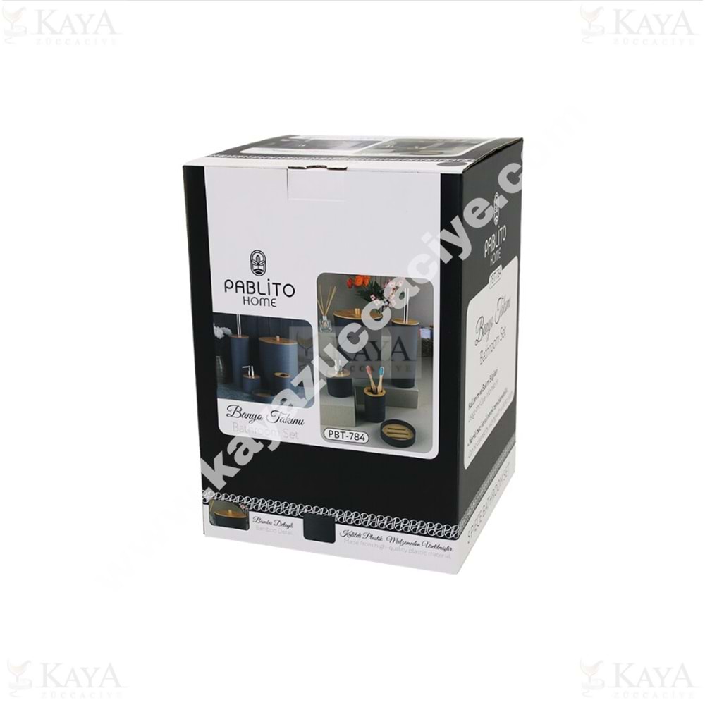 PBT HOME BANYO SETİ BAMBU KPK YUVARLAK 5 Lİ SET 1*6