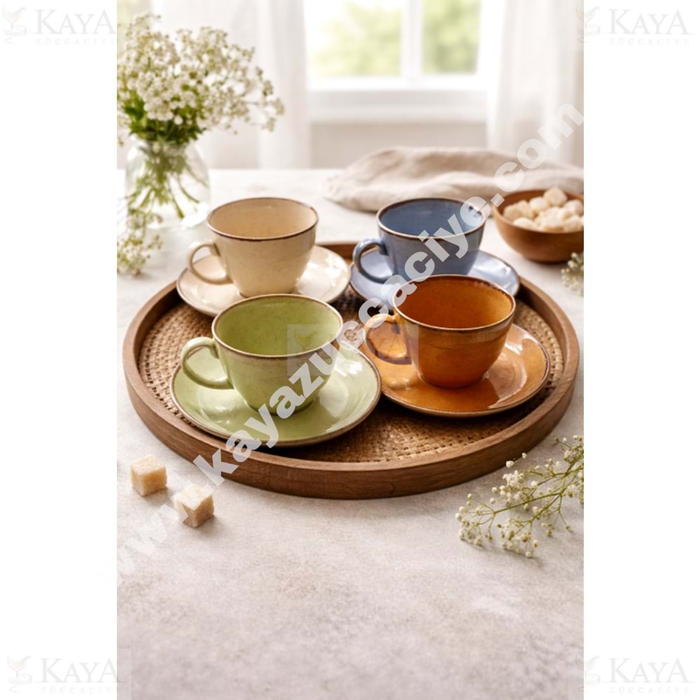 PASHA PORSELEN ÇAY TAKIMI SAND 4 LÜ 1*8