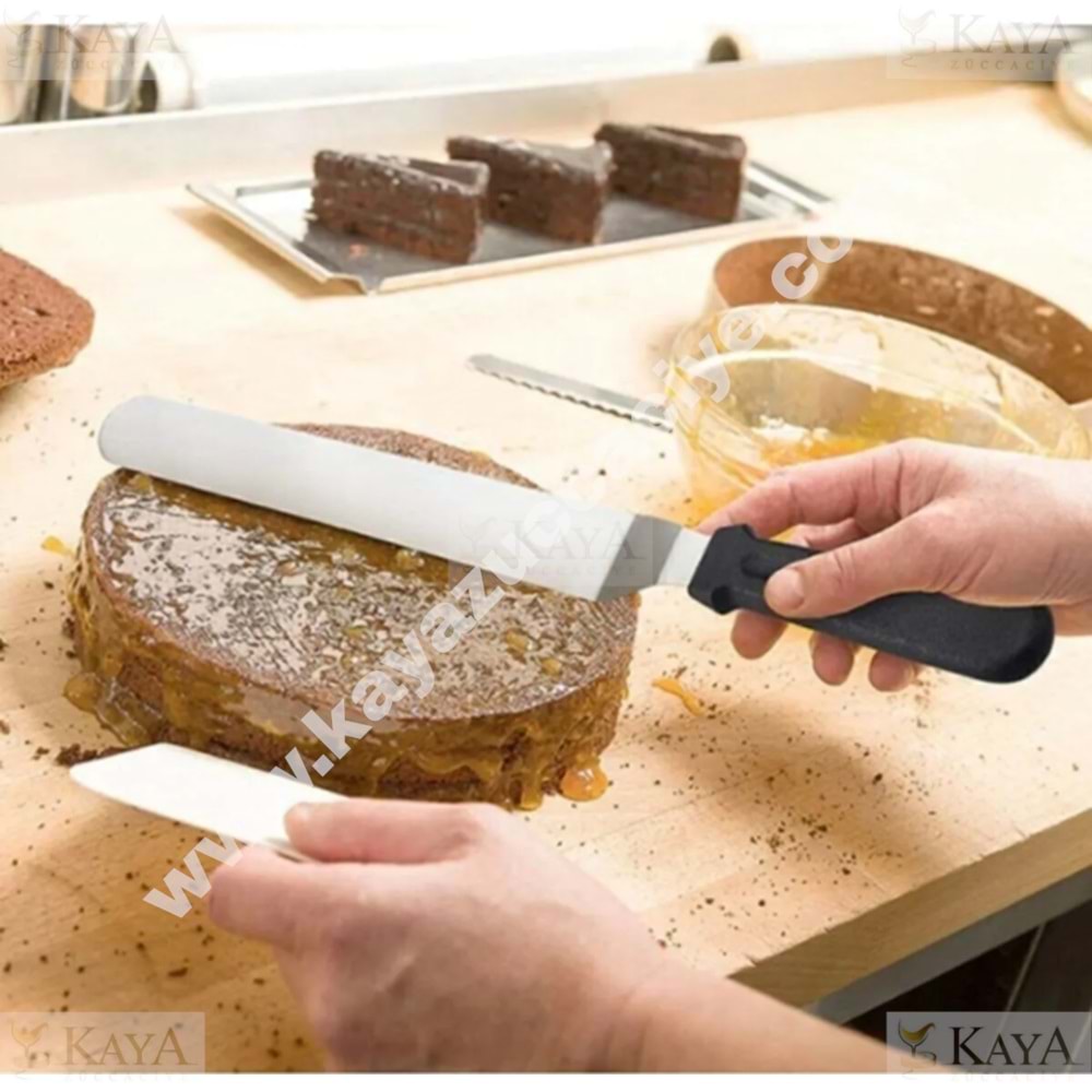 BZD IVORY KEK PASTA METAL KREMA SPATULASI EĞİK 19,5x4 CM 1*72