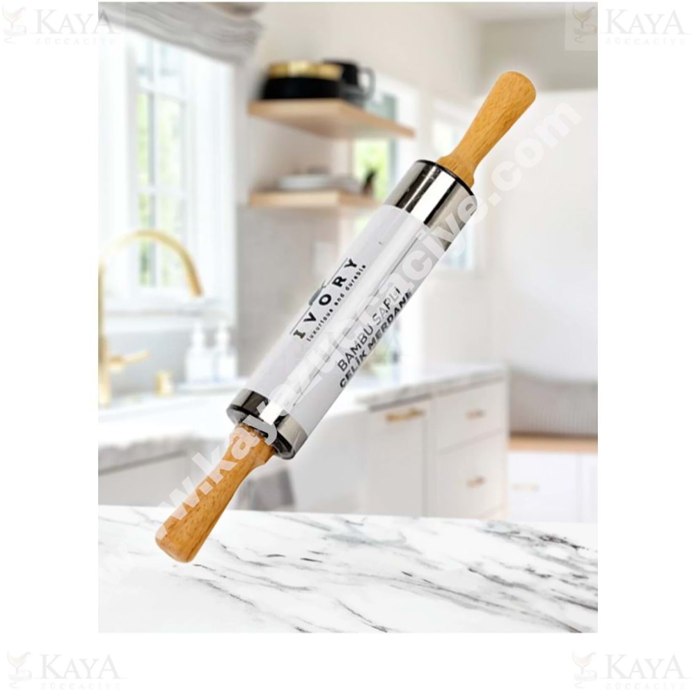 BZD IVORY BAMBU SAPLI SİLİKON MERDANE DÖNERLİ 34 CM 1*24