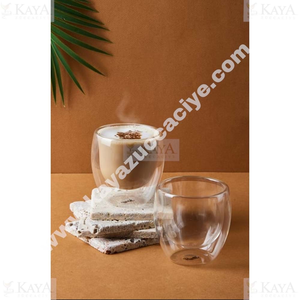 PAŞABAHÇE CAM KUPA KULPSUZ CİDARLI 2 Lİ 80 CC BOROSİLİKAT 1*12