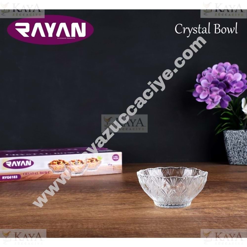 RAYAN CAM KASE CRYSTAL BOWL 6 LI ÇEREZLİK 1*12