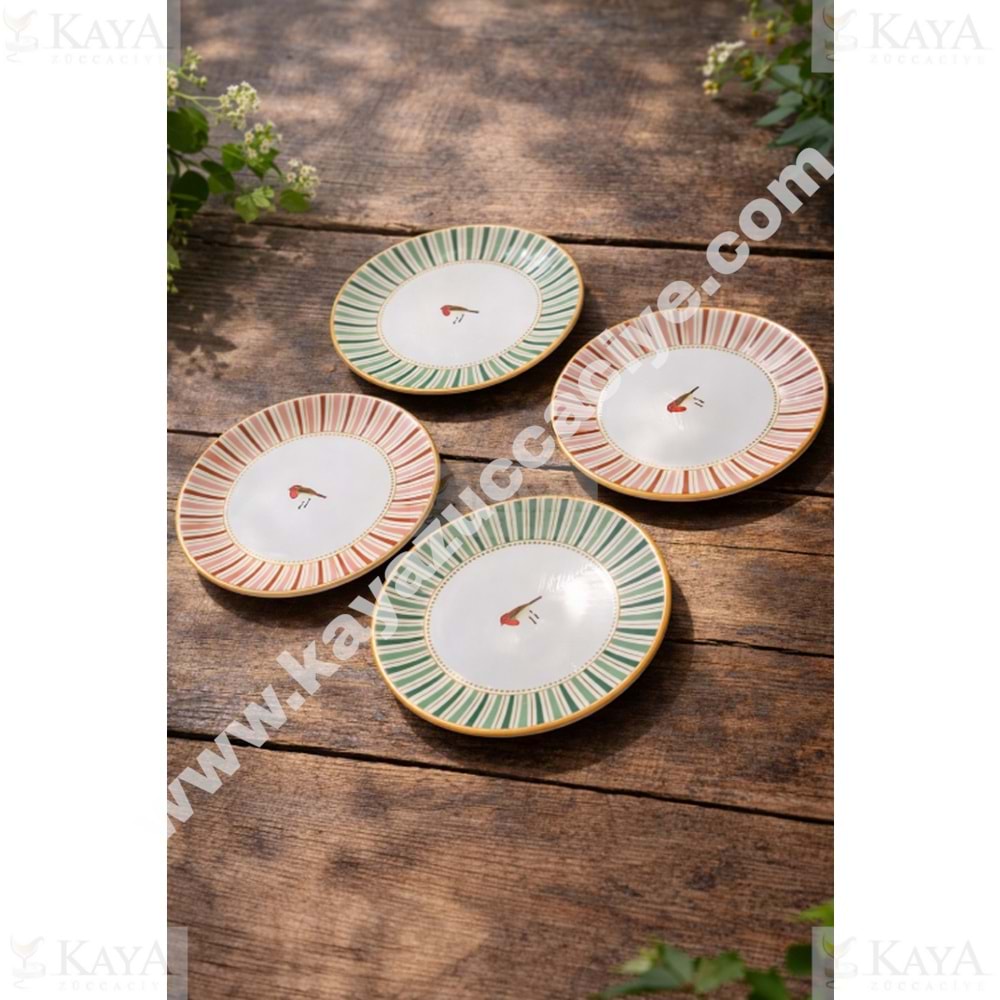 ALİNA HOME SEVDA KUŞU YUVARLAK TATLI TABAĞI 14,5x14,5 CM 1*20