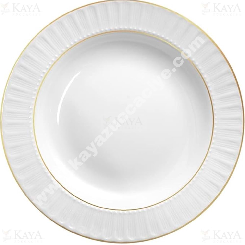 GÜRAL PORSELEN SEDEF 22 CM ÇUKUR TABAK MAT YALDIZ 1*12