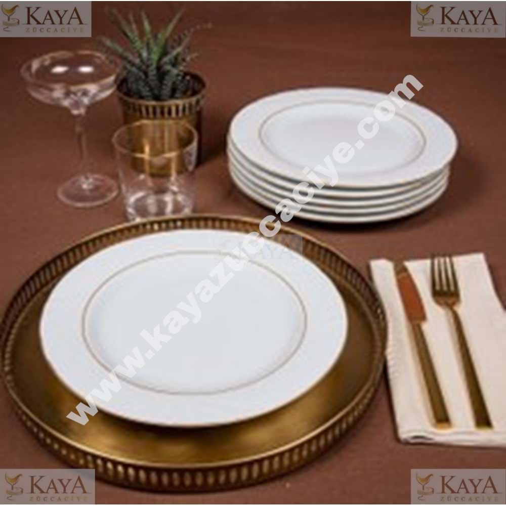 GÜRAL PORSELEN SEDEF 25 CM DÜZ TABAK MAT YALDIZ 1*12