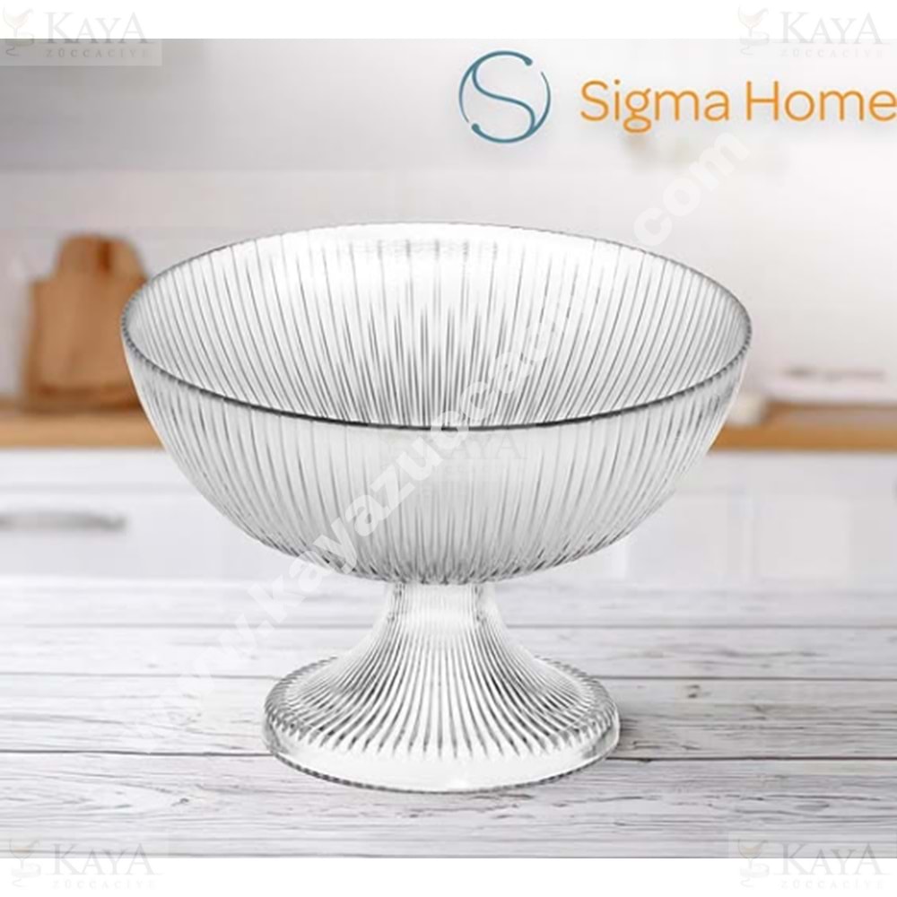 SİGMA AYAKLI SUNUMLUK MAJESTİK OVAL CAM 22 CM 1*6
