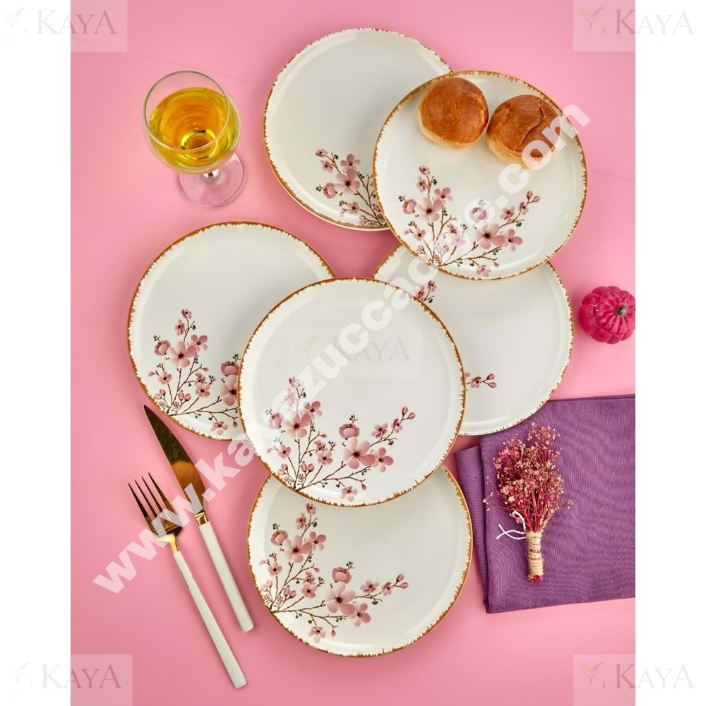 ALİNA HOME PEMBE SAKURA PASTA TABAĞI 20 CM 1*12