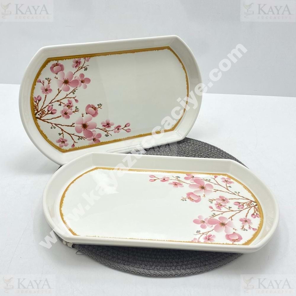 ALİNA HOME PEMBE SAKURA BÜYÜK OVAL SUNUM 31X18 CM 1*12