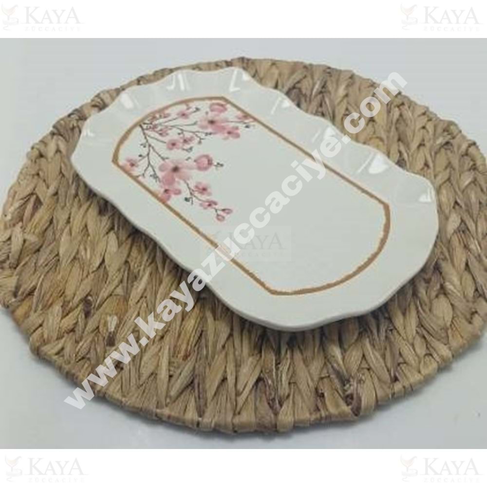 ALİNA HOME FIRFIR PEMBE SAKURA BÜYÜK OVAL SUNUM 31X18 CM 1*12