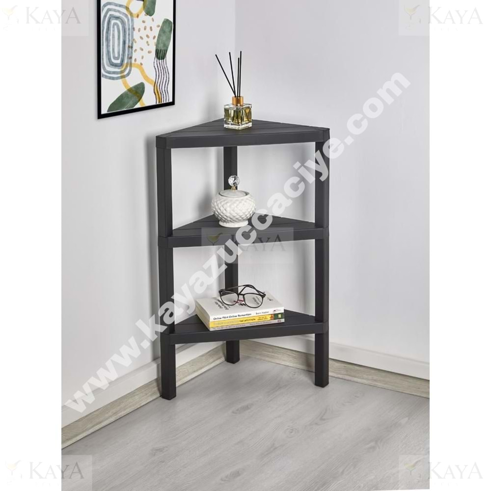 SEV MODULAR ÜÇGEN RAF ÜNİTESİ 3 KATLI SİYAH 1*8