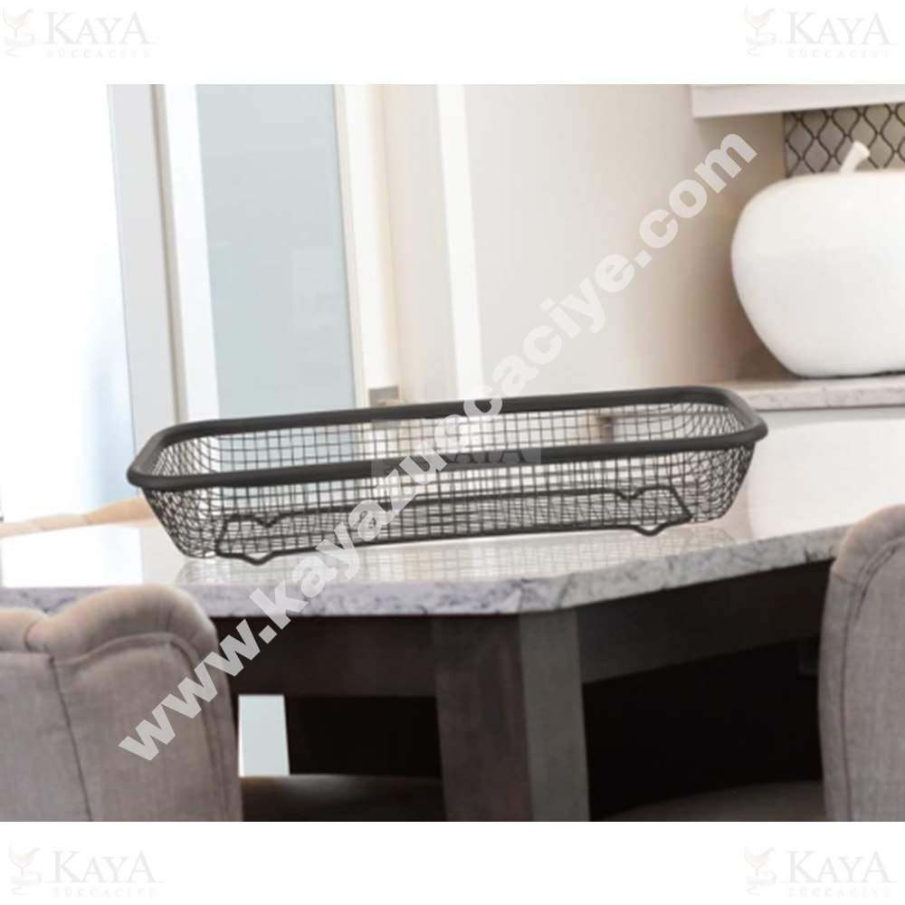 BZD IVORY SÜZGEÇ KARE SİYAH TEL SEPET 37x28 CM 1*82