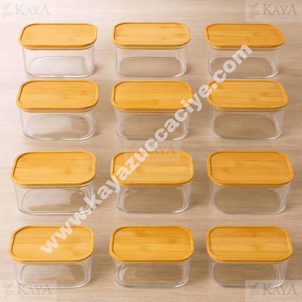 THN SAKLAMA KABI VE KAHVALTILIK BAMBU KAPAKLI DİKDÖRTGEN 1*12