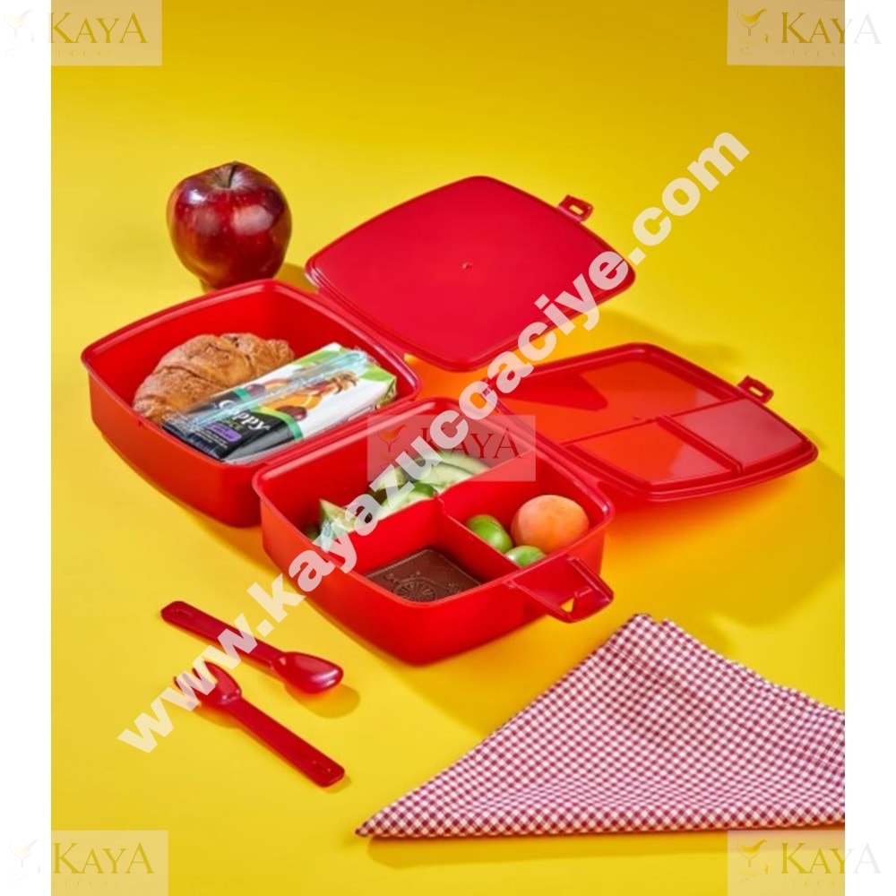 TUFFEX BESLENME KABI KAŞIKLI BÖLMELİ ARABA LUNCH BOX 1*36