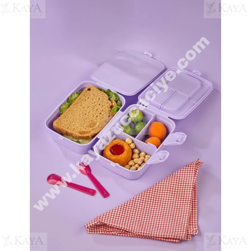 TUFFEX BESLENME DİKDÖRTGEN KEDİLİ LUNCH BOX 1*36