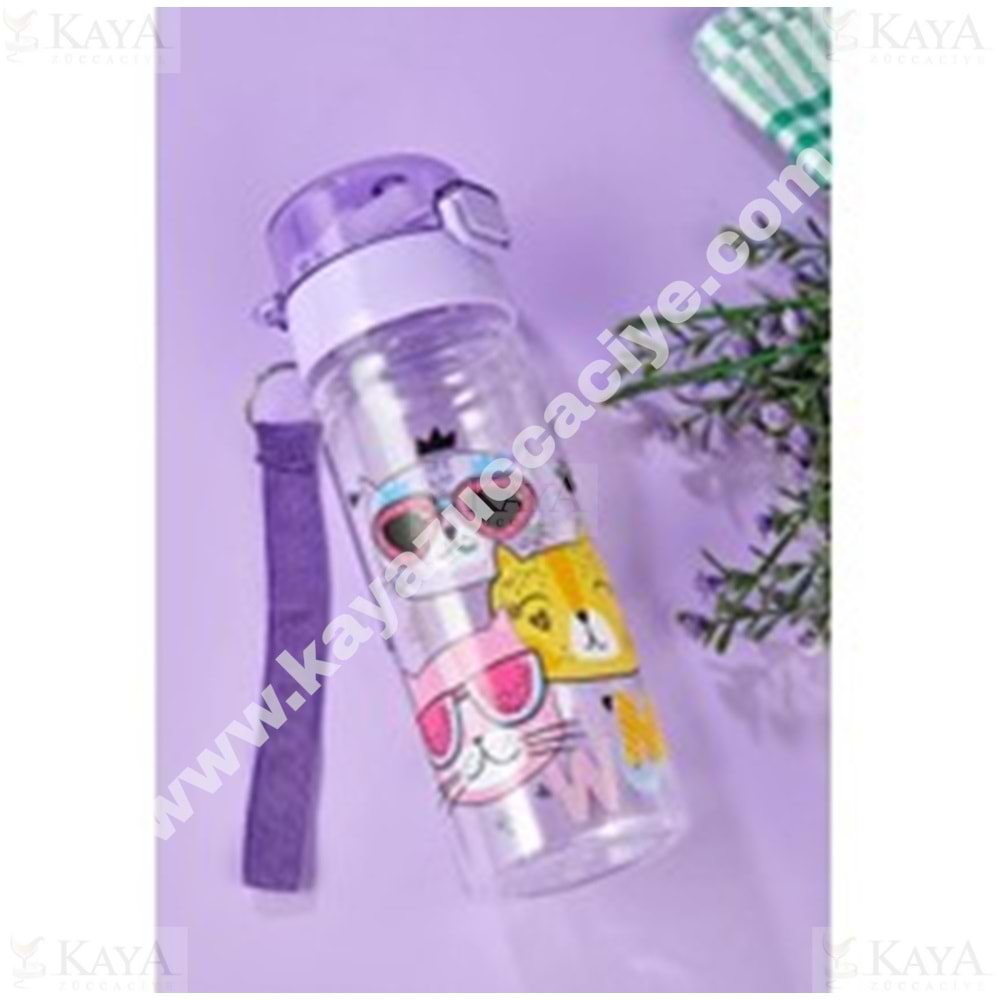 TUFFEX ÇOCUK KEDİLİ MONO PİPETLİ MATARA 500 ML 1*24