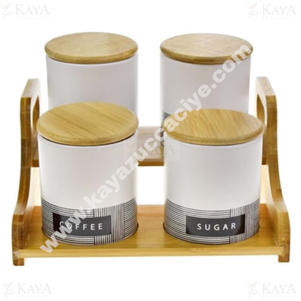 TUTKU AHŞAP STANDLI 4 LÜ BAHARAT SETİ 1*8