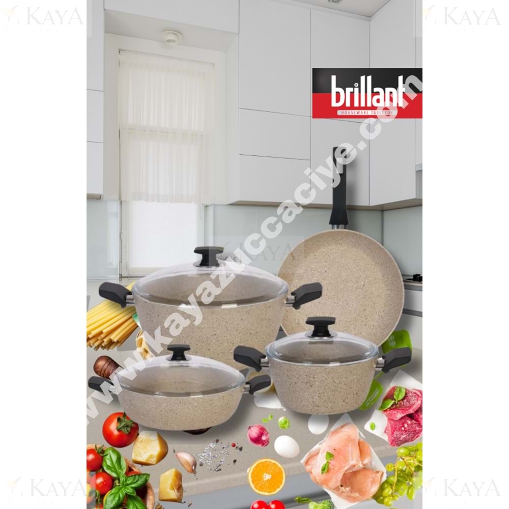 BRİLLANT TENCERE SETİ 7 PARÇA STONE 1*1
