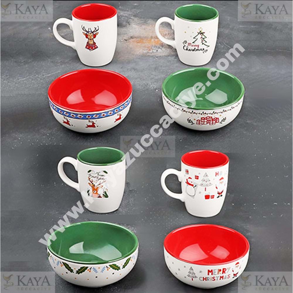 KERAMİKA KUPA PORSELEN BULUT 2 Lİ KUPA&KASE 1*6
