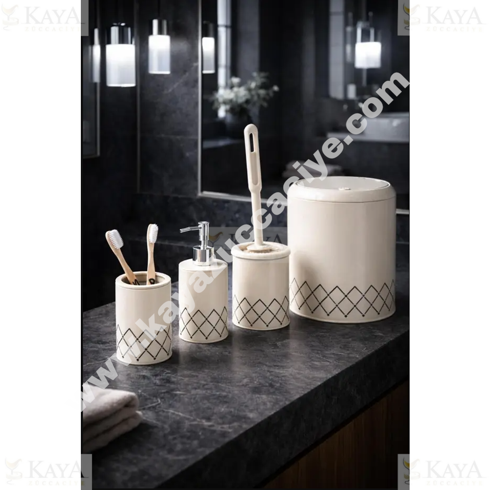 VICHY BANYO SETİ 4 PARÇA METAL KREM 1*4