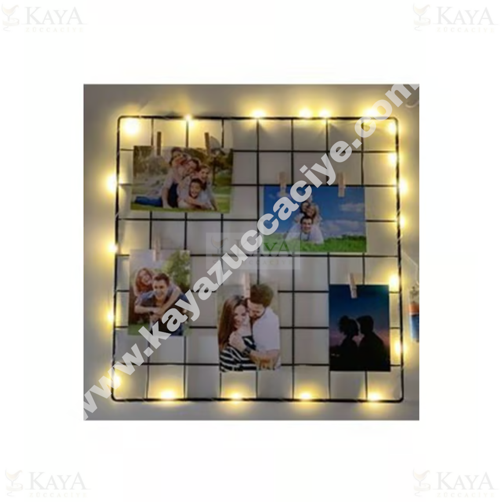 EGE METAL IŞIKLI DUVAR ORGANİZERİ FOTOĞRAFLIK 40x40 CM 1*40