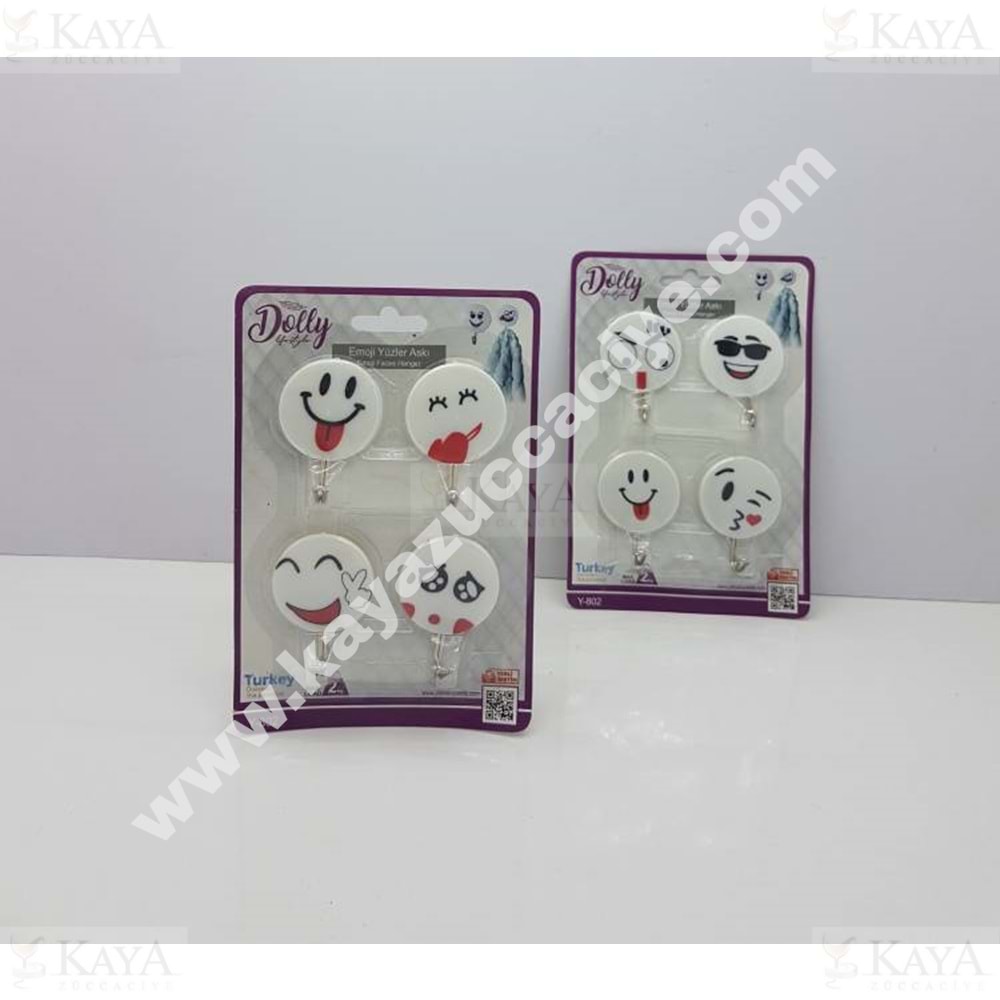 DOLLY YAPIŞKANLI ASKI EMOJİ YÜZLER ASKI 4 LÜ 1*80