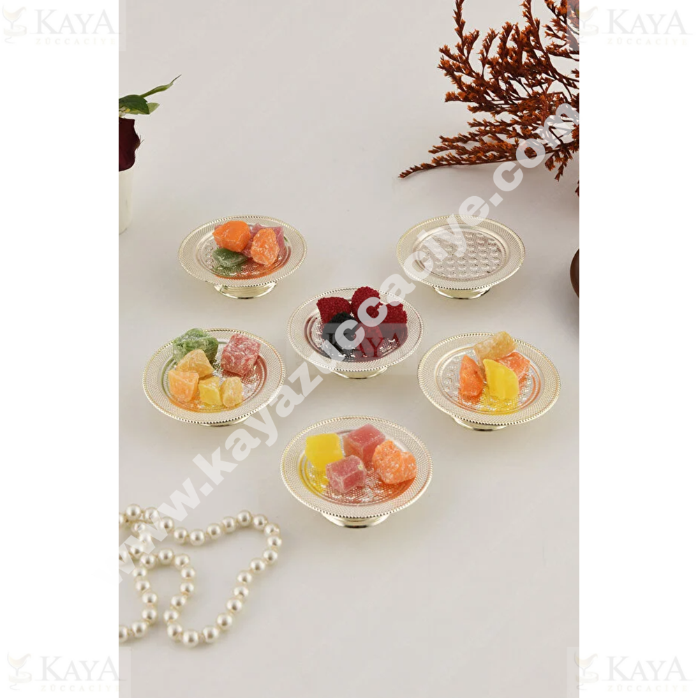 CNM PRES LOKUMLUK PERA YUVARLAK MAKARON 8x2,5 CM GÜMÜŞ DESENLİ