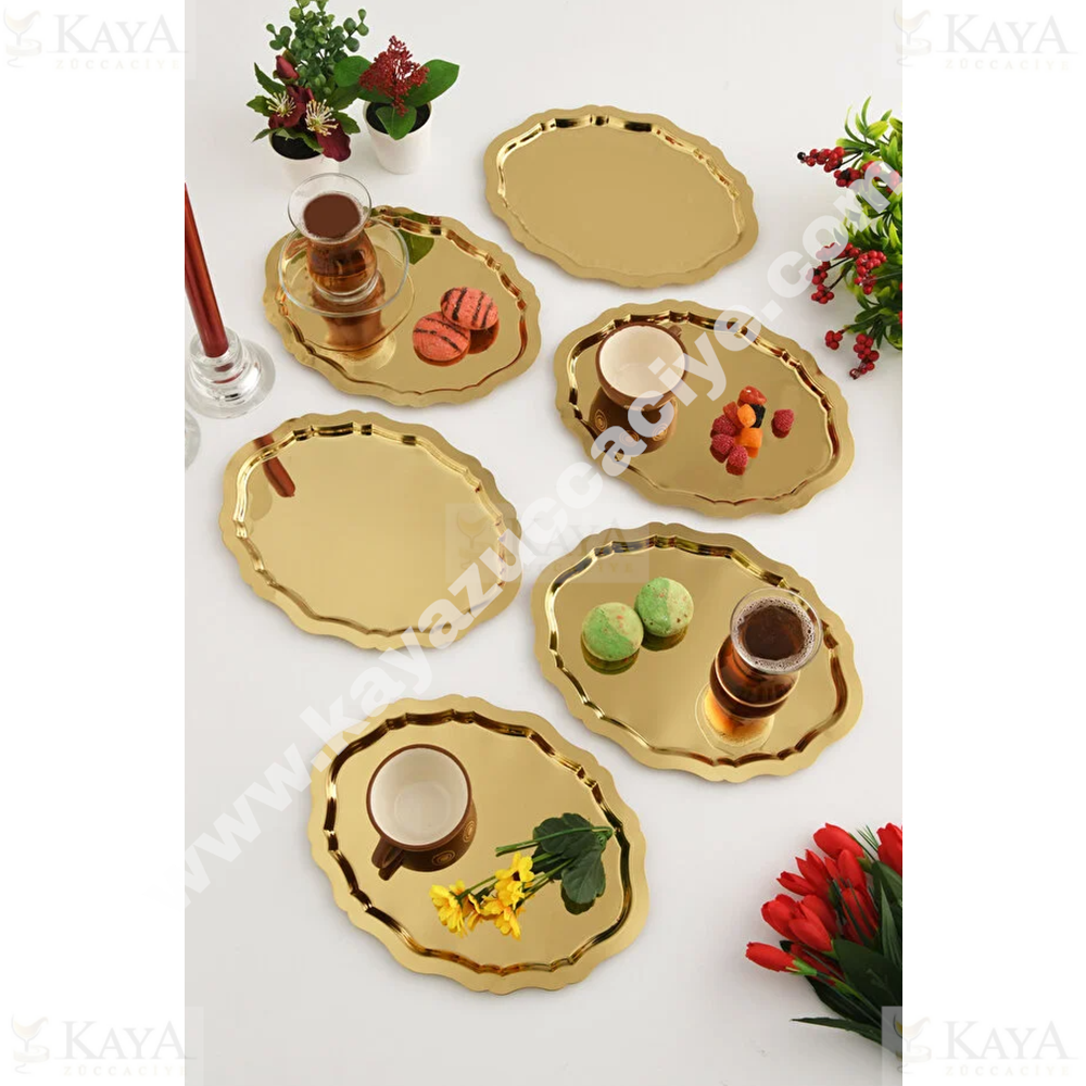 CNM PRES TEPSİ OVALDİ ALTIN PASLANMAZ TEPSİ 26x20 CM