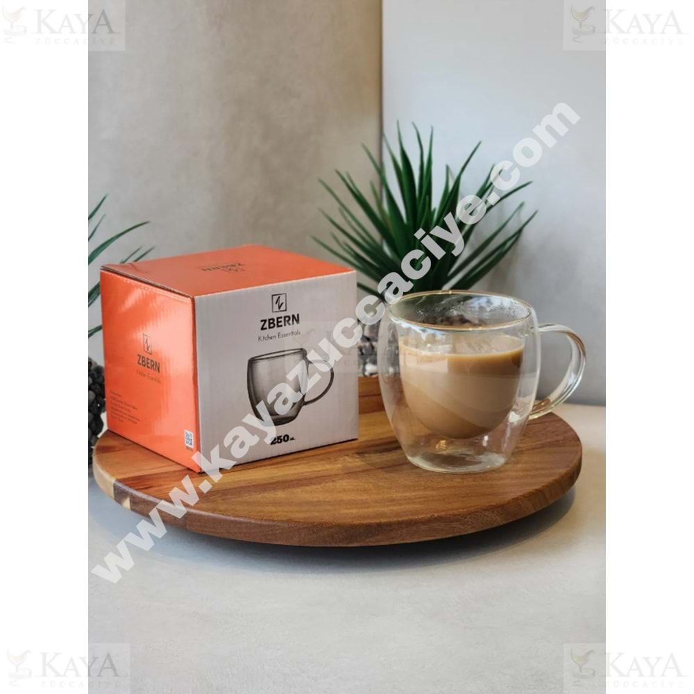 ZBERN ÇİFT ÇİDARLI CAM BARDAK 250 ML 1*72