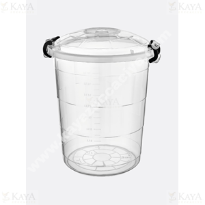 BURSEV TETRİS YUVARLAK BAKLİYAT KOVA 45 LT. ŞEFFAF 1*10