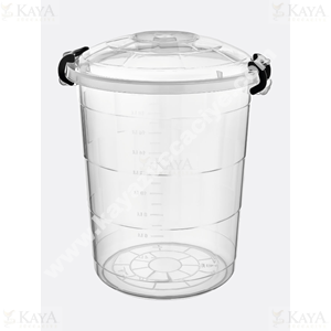 BURSEV TETRİS BAKLİYAT KOVA YUVARLAK ŞEFFAF 65 LT 1*10