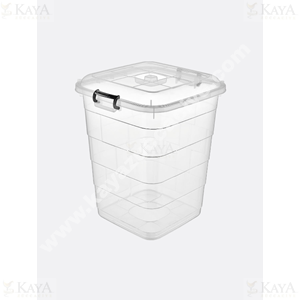 BURSEV TETRİS BAKLİYAT KOVASI KARE ŞEFFAF 35 LT 1*10
