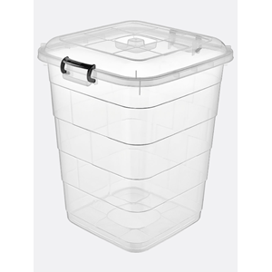 BURSEV TETRİS BAKLİYAT KOVASI KARE ŞEFFAF 75 LT 1*10
