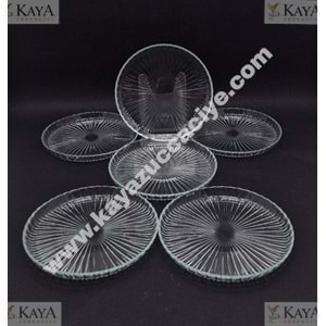 AKGÜL DİK KENARLI RİVA 14 CM 6 LI CAM TABAK 1*12