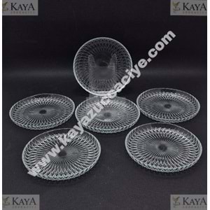 AKGÜL DİK KENARLI ZELAZO 14 CM 6 LI CAM TABAK 1*12