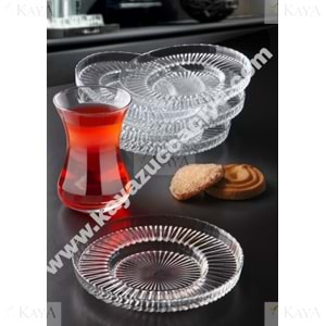 GLASSCOM CAM ÇAY TABAĞI ELENA 12 CM 1*10