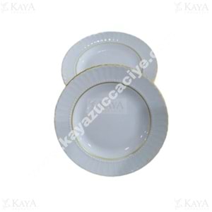 PORLAND YEMEK TABAĞI 19 CM 2F BOYA YALDIZ ADET 1*6