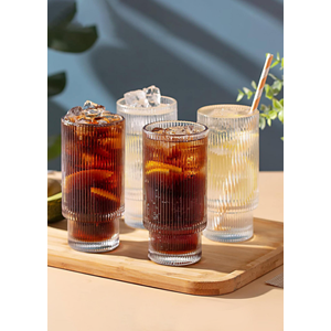 LUCA MİA CAM BARDAK ÇİZGİLİ BÜYÜK BOY 1*48