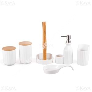 MTR PORSELEN MUTFAK SETİ BAMBU KAPAK 6 PARÇA 1*6