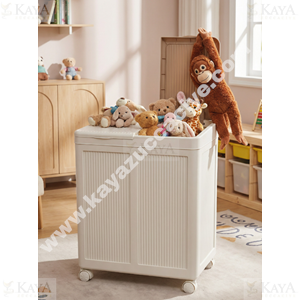 BURSEV ÇAMAŞIR SEPETİ BÖLMELİ KATLANABİLİR TEKERLEKLİ 100 LT 1*1
