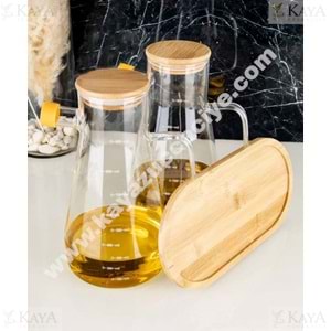 MTR CEMRE BAMBU 2 Lİ STANDLI CAM YAĞDANLIK 1*12