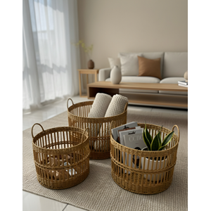 MTR SEPET 3 LÜ HASIR ÖRME YUVARLAK 24-26-31 CM 1*2