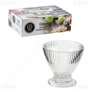 KRD CAM ÇİZGİLİ ÇEREZLİK VE DONDURMA KASESİ 6 LI 3L300014 1*8