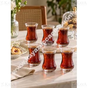 PAŞABAHÇE ÇAY BARDAĞI İNCE BELLİ OPTİKLİ 6 LI 125 CC 1*12
