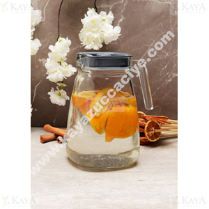 PAŞABAHÇE CAM SÜRAHİ CARRE GRİ KAPAK 1800 ML 1*6
