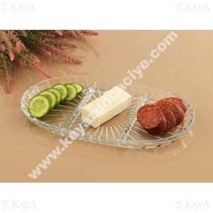 PAŞABAHÇE CAM SERVİS TABAĞI ELEGANT BÖLMELİ OVAL 28x16 CM 1*6