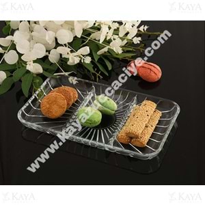 PAŞABAHÇE CAM SERVİS TABAĞI ELEGANT BÖLMELİ DİKDÖRTGEN 28x16 CM 1*6
