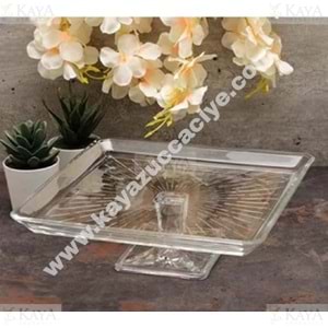 PAŞABAHÇE SUNUMLUK MADLEN AYAKLI SERVİS TABAĞI 23x23 CM 1*2