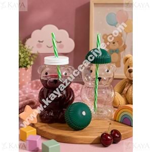 AJE CUPIBEAR POLİKARBON MATARA SİLİKON KAPAK AYICIK MODEL 500 ML 1*48
