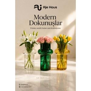 AJE CAM VAZO RENKLİ BOĞUMLU DEKORATİF VAZO 25 CM 1*24